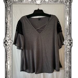 SHEIN Curve Dark Gray Top